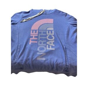The North Face Women's Hoodie Pullover‎ Lavender Pink Stripe Logo Pockets L G
